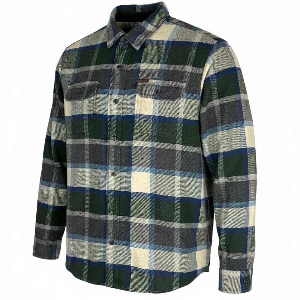 ORVIS Classic Collection Plaid Flannel Shirt LS Mens XXL Green Blue Cream